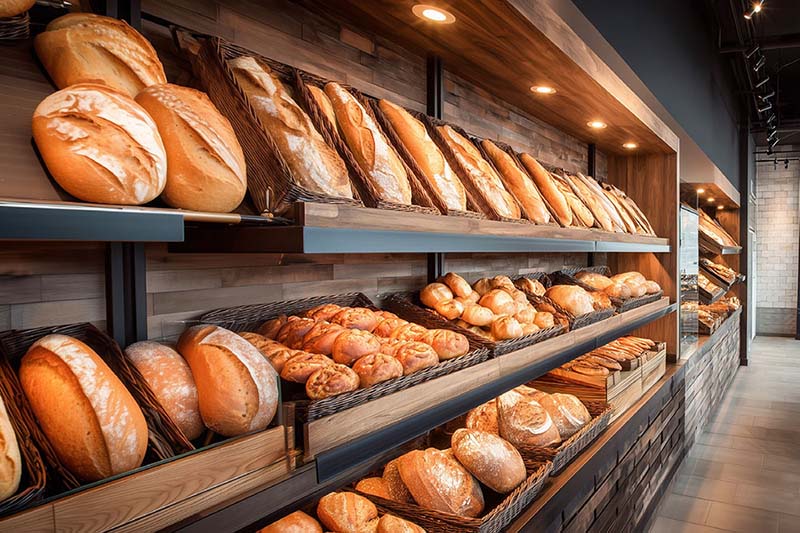 B�ckereibeleuchtung f�r Brot Br�tchen und Backwaren