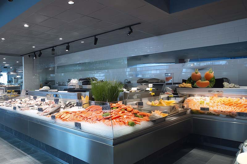 Fischthekenbeleuchtung f�r Fisch und Meeresfr�chte