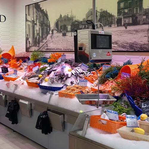 Fischverkauf Beleuchtung
