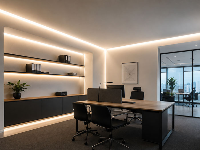Indirekte B�robeleuchtung mit LED Streifen